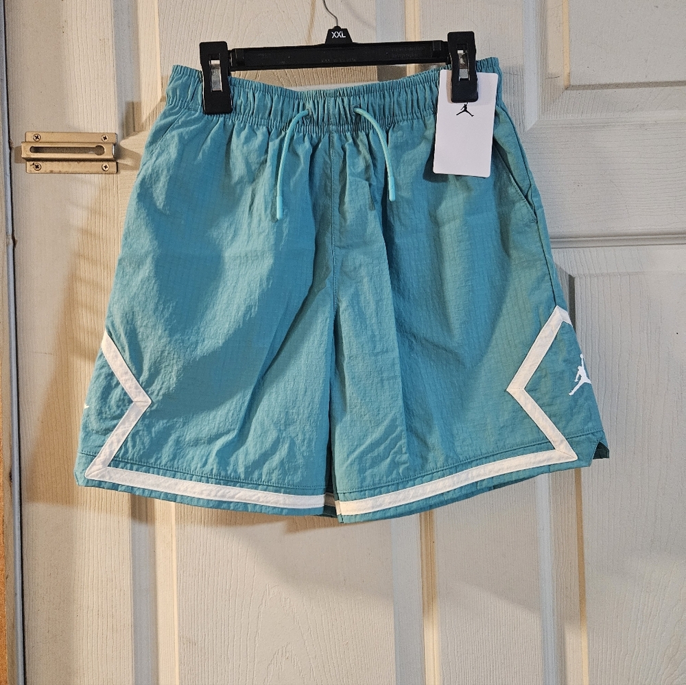 Jordan Boys’ Poolside Woven Diamond Shorts: TEAL: NEW WITH TAGS: SIZE S